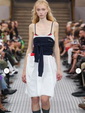 Miu Miu Navy Wool Boat Neck Sweater Current Collection Runway XS NEW